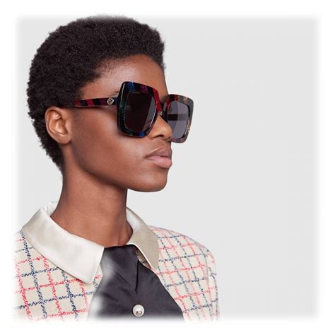 gucci rainbow square sunglasess